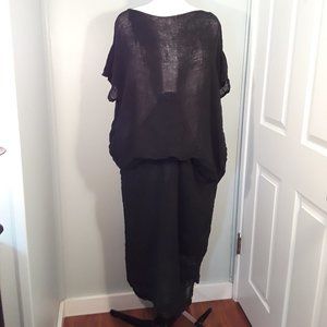 Black Linen Gauze Dress